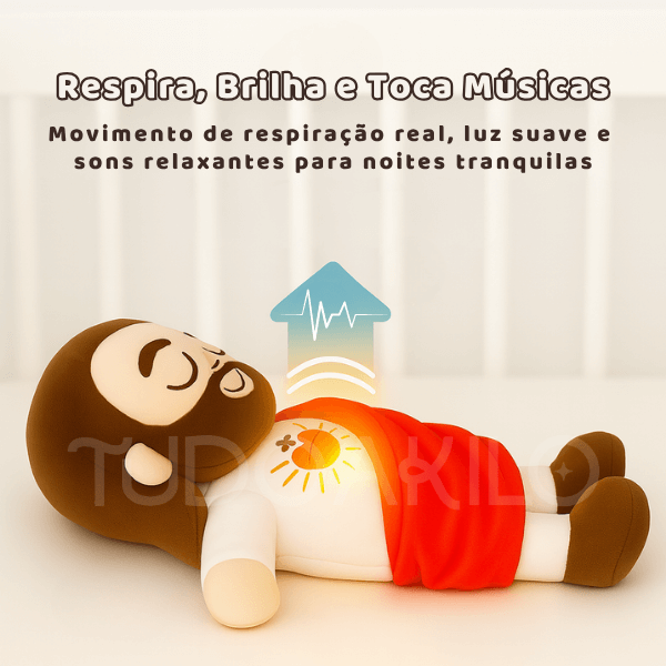 Pelúcia Menino Jesus que Respira e Acalma a Alma