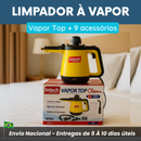 Limpador à Vapor + 9 acessórios + Frete Grátis