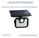 2 Lâmpadas Solares Led Área Externa Com Sensor De Presença Preto